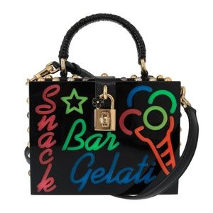Dolce & Gabbana Black Plexi Led Light Leather Bag